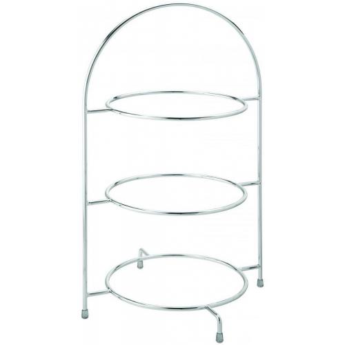 Cake Plate Stand - Chrome - 3 Tier - 43cm (17&quot;)