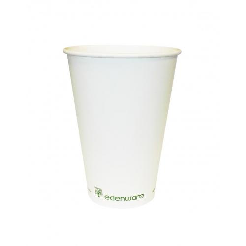Single Wall Coffee Cup - Biodegradable - Edenware - White - 12oz (34cl) - 90mm dia
