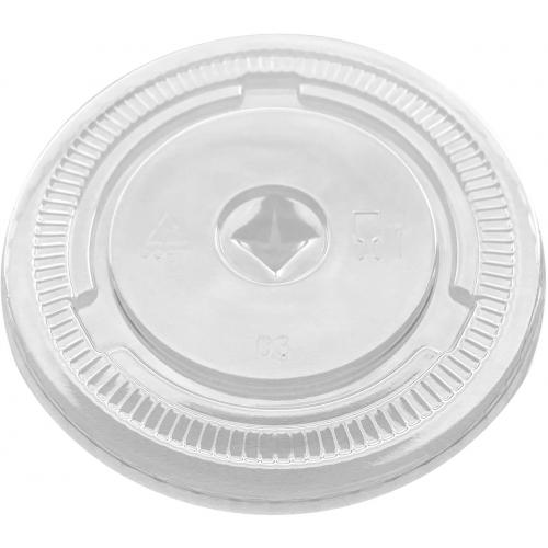 Flat Lid - Straw Slot - For Cold Cup - rPET - Go-Chill - 9oz (26cl) - 80mm dia