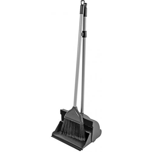 Lobby Dustpan & Brush Set - Contract Quality - Black - 103cm (40&quot;)