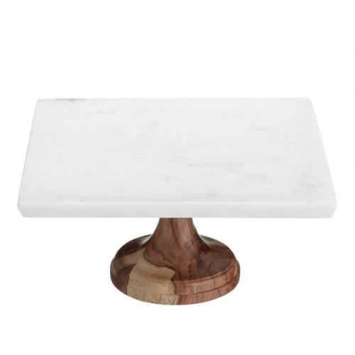 Footed Serving Platter - Square - Marble - 12.5cm (5&quot;)