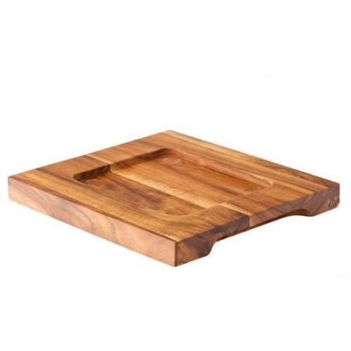 Rectangular Serving Board - Square Indent - Acacia Wood - 18cm (7&#39;&#39;)