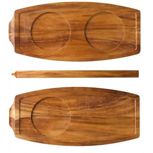 Serving Board - Double Sided - Acacia Wood - 34cm (13.5)
