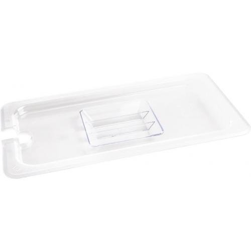 Gastronorm - Universal Handled Lid with Notch - Polycarbonate - Clear - 1/3GN