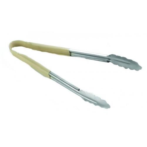 Tongs - All Purpose - Stainless Steel - Part Vinyl-Coated - Tan - 31.5cm (12.4&quot;)
