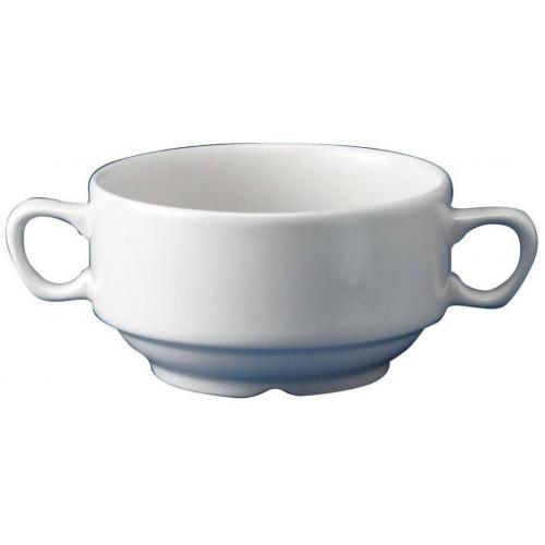 Consomm&#233; Bowl - Handled - Churchill&#39;s - White - 11.5cm (4.5&quot;) - 40cl (14oz)