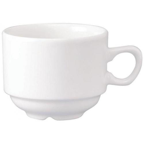 Stacking Tea Cup - Churchill&#39;s - Nova White Holloware - 21cl (7.5oz)