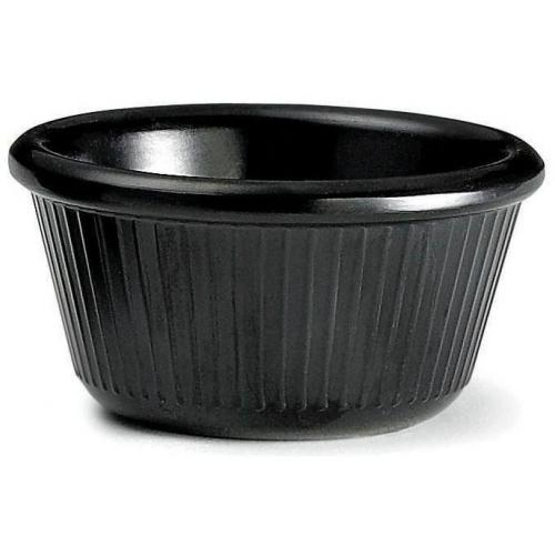 Ramekin - Ribbed - Melamine - Black - 2.5cl (1oz)