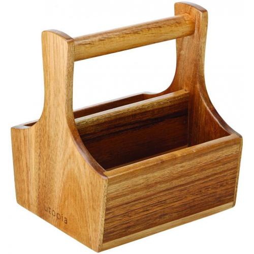 Condiment Crate - Acacia Wood - Rockport - 14.5x13cm (5.75x5.25&quot;)