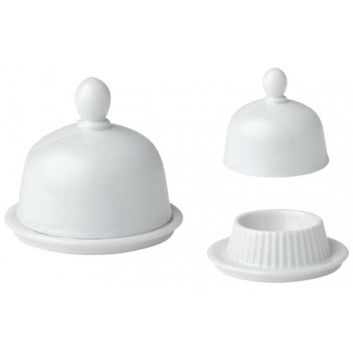 Butter Dish with Lid - Porcelain - Titan - 8cm (3.2&quot;)