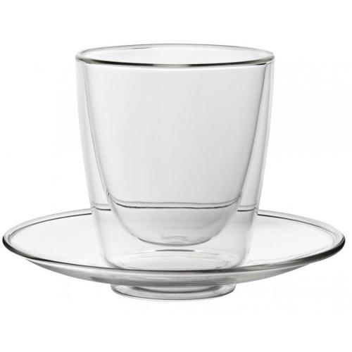 Cappuccino Cup with Saucer - Double Walled - Glass - 22cl (7.75oz)