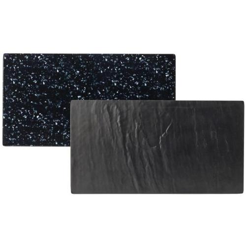 Platter - Reversible Slate or Granite - Rectangular - Melamine - Grey - 32x17.5cm