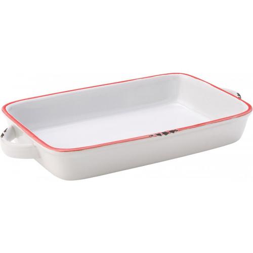 Dish with Handles - Rectangular - Avebury - Red - 22cm (8.5&quot;)