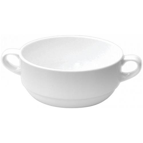 Consomm&#233; Bowl - Handled - Churchill&#39;s - Alchemy White - 10cm (3.9&quot;) - 28cl (10oz)