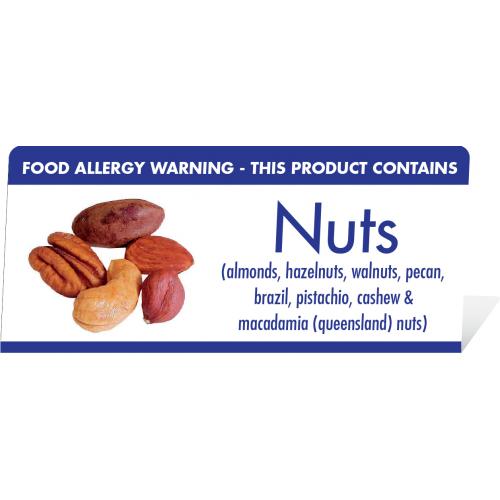 Nuts Allergy Warning - Table Sign