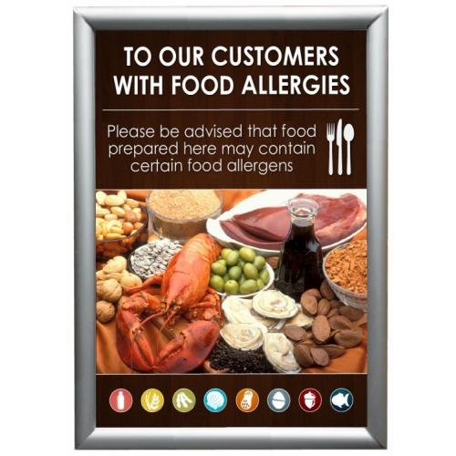 Food Allergy - Awareness Sign - Framed - A4