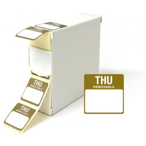 Day Label - Removable - Square - Thursday - 25mm (1&quot;)