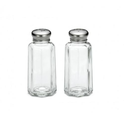 Salt & Pepper - Shaker Set - Paneled Glass - Stainless Steel Tops - 60ml (2oz)