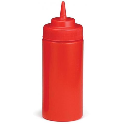 Squeeze Bottle - Wide Mouth - Red - 23.6cl (8oz) - 53mm diameter