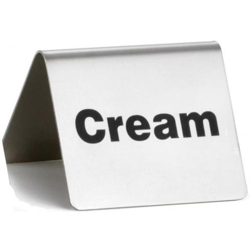 Cream - Tent Sign - Black on Stainless Steel