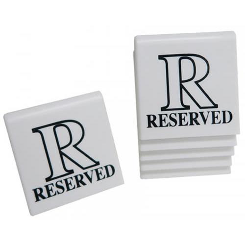 Reserved - Tent Sign - Black on White - Styrene - Square - 5cm (2&quot;)