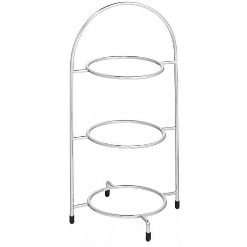 Cake Plate Stand - Chrome - 3 Tier - 39cm (15.4&quot;)