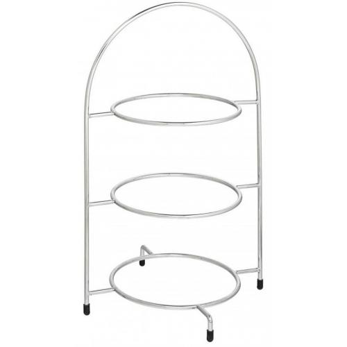 Cake Plate Stand - Chrome - 3 Tier - 42cm (16.5&quot;)