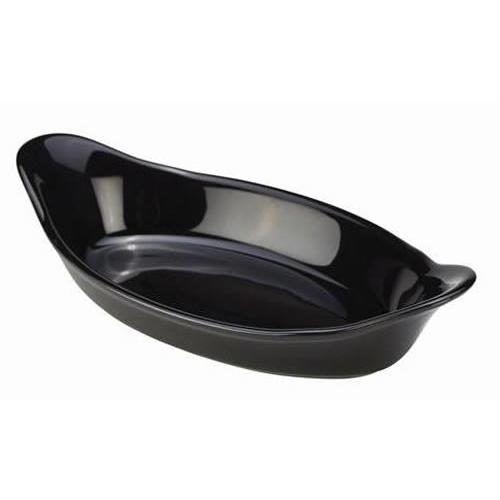 Eared Dish - Oval - Stoneware - Black - 22cm (8.6&quot;) - 26cl (9.1oz)