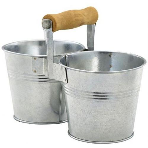 Serving Bucket Combi - Galvanised Steel - 2x50cl (17.6oz)