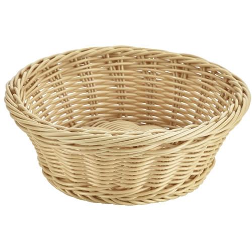 Round Basket  - Polywicker - Natural - 21cm (8.3&quot;)