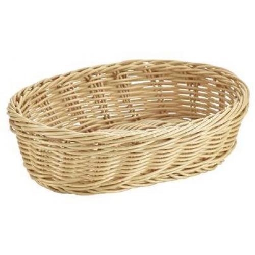 Oval Basket - Woven - Polywicker - Natural - 22.5cm (9&quot;)