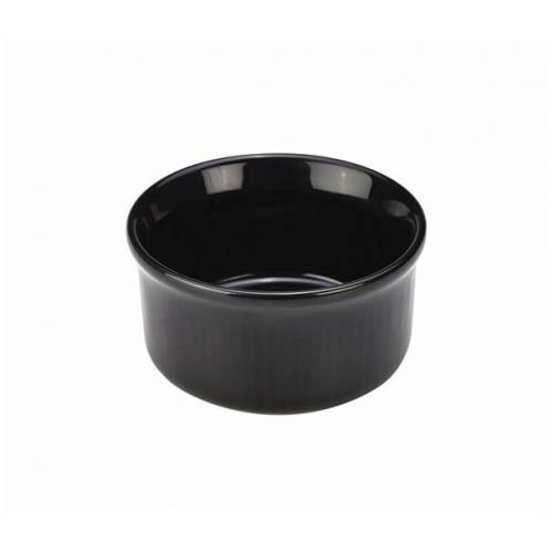 Ramekin - Ribbed - Stoneware - Black - 4cl (1.4oz)