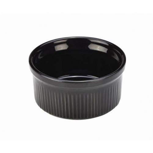 Ramekin - Ribbed - Stoneware - Black - 9cl (3.2oz)