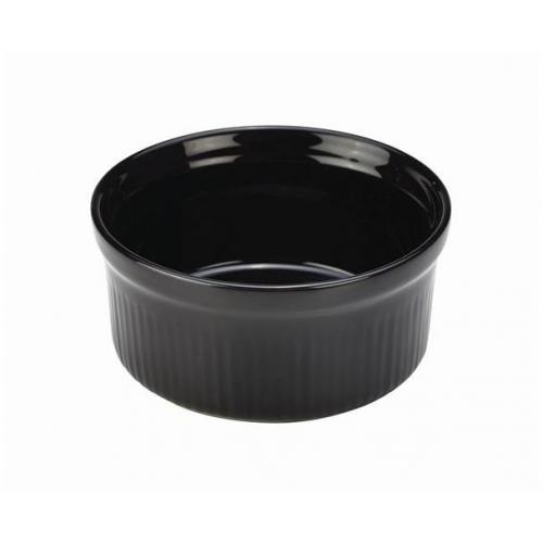 Ramekin - Ribbed - Stoneware - Black - 17cl (6oz)