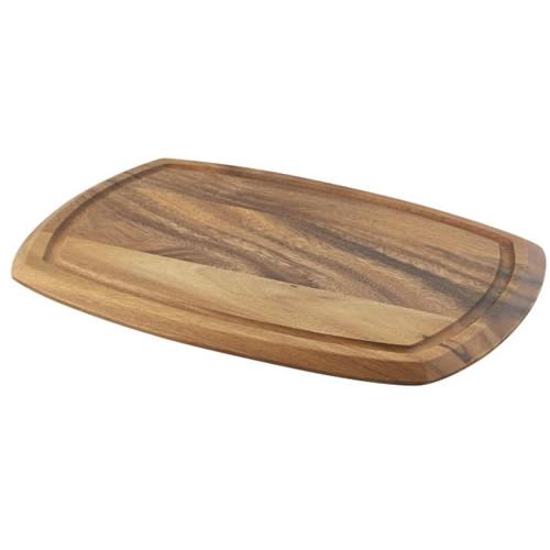 Serving Board with Juice Groove & Recess - Acacia Wood - Oblong - 36cm (14.2&quot;)