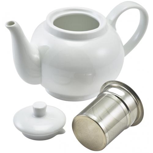 Teapot with Infuser - Porcelain - White - 45cl (16oz)
