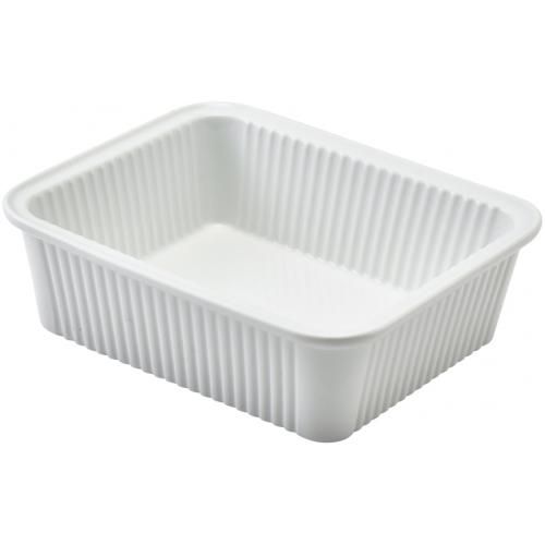 Dish - Fluted - Rectangular - Porcelain - 16cm (6.25&quot;)