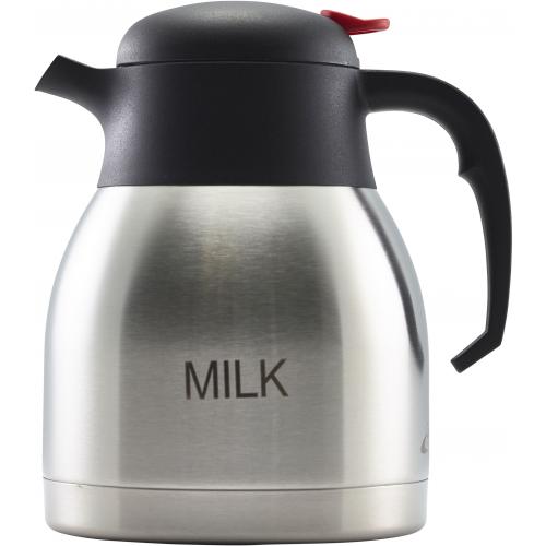 Vacuum Jug - Push Button - Inscribed Milk - Stainless Steel - 1.2L