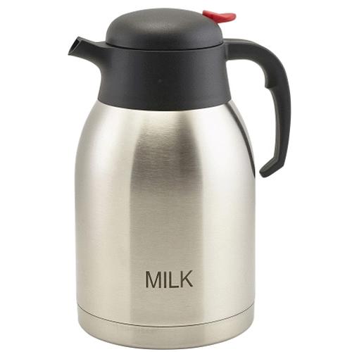 Vacuum Jug - Push Button - Inscribed Milk - Stainless Steel - 2L