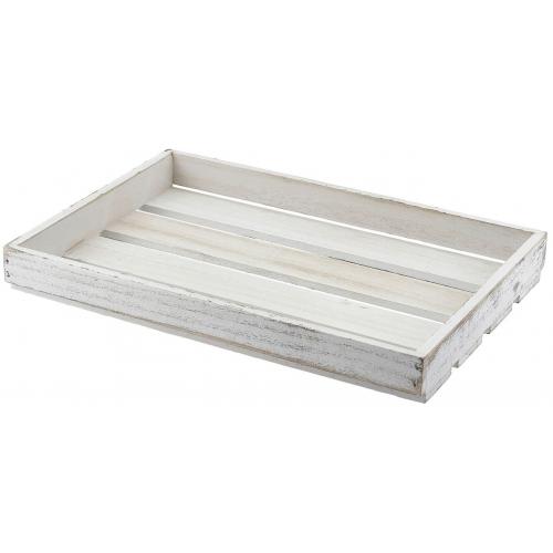 Wooden Crate - White Wash Finish - 35m (13.8&quot;)