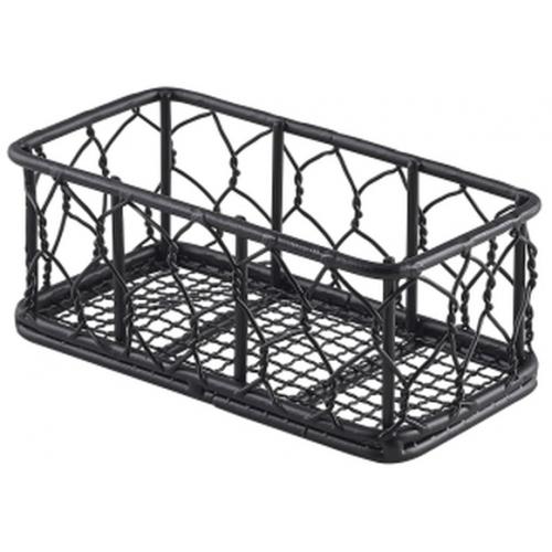 Wire Basket - Rectangular - Black - 14cm (5.5&quot;)