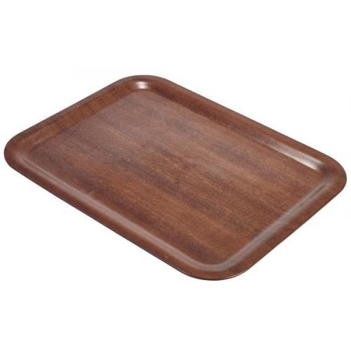 Serving Tray - Oblong - Wood - Mahogany - 36cm (14&quot;)