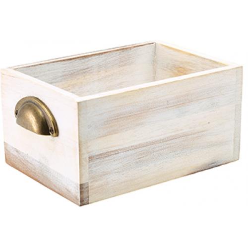 Display Drawer - Rustic White Wash - Acacia Wood - 21.5x15cm (8.5x6&quot;)