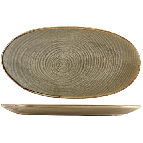 Plate - Oval - Organic - Terra Porcelain - Grey - 31cm (12.2&quot;)