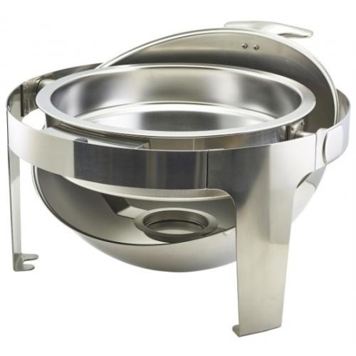 Chafing Dish - Roll Top - Round - Delux - Stainless Steel - 6L (211oz)