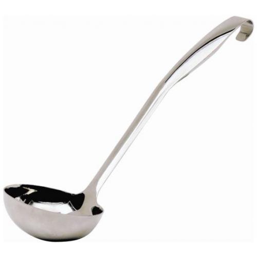 Soup Ladle - One Piece - Hook End - Stainless Steel - 36cm (14&quot;) - 19.6cl (7oz)