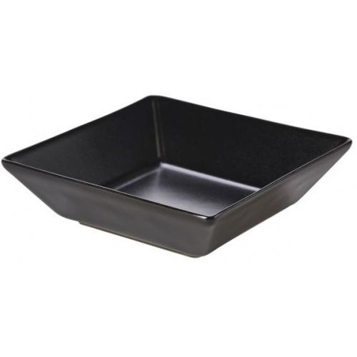 Square Bowl - Stoneware - Luna - Black - 17.5cm (7&quot;) - 77cl (27.1oz)