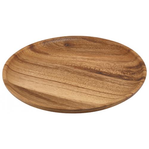 Round Platter - Coupe Plate Design - Acacia Wood - 24cm (9.5&quot;)