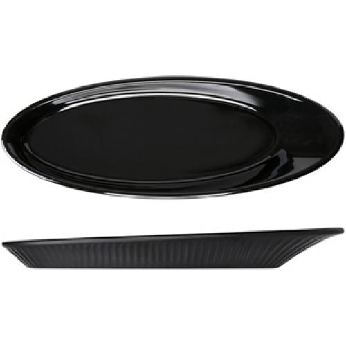 Plate - Oval - Melamine - Boston - Midnight Black - 25.5x9cm (10&quot;)