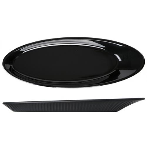 Plate - Oval - Melamine - Boston - Midnight Black - 30.5x11cm (12&quot;)